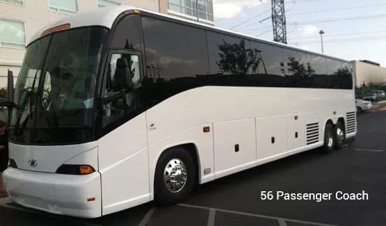 56-passenger charter coach for group transportation from Austin