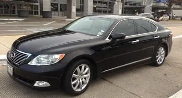 Black Lexus LS460 luxury sedan for Austin car service
