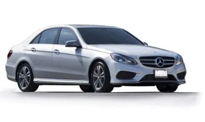 Silver Mercedes-Benz E-Class luxury sedan for Austin limo service
