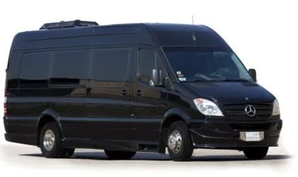 Black Mercedes-Benz Sprinter luxury van for Austin group tours