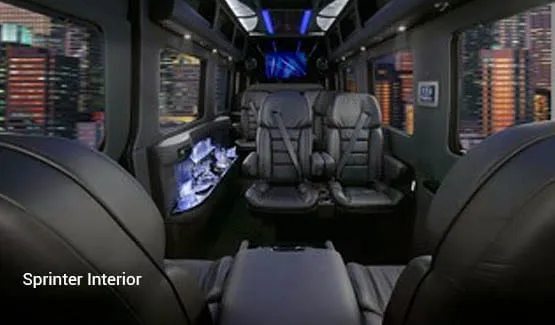 Black Mercedes-Benz Sprinter luxury van for Austin group tours