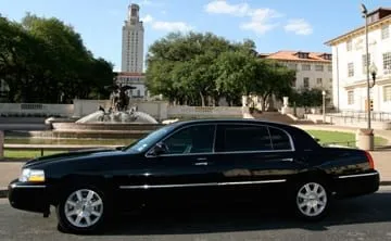 Black Lincoln Town Car providing executive black car service in Austin